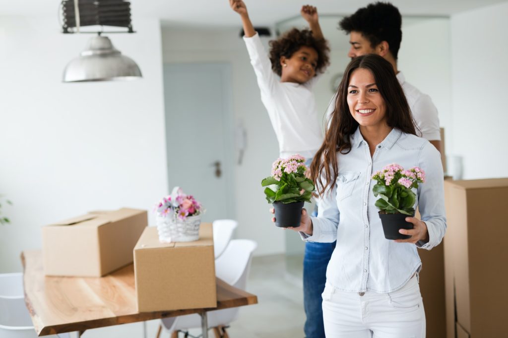 Family moving into their new home